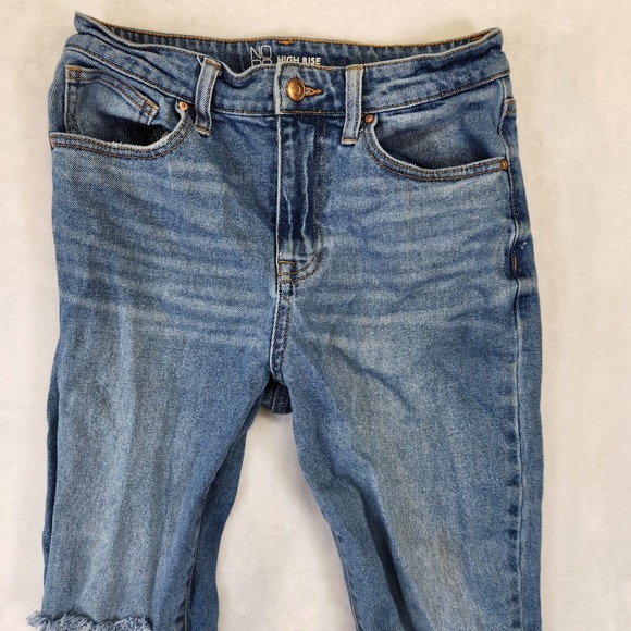 NO BOUNDARIES Womens High Rise Skinny Jeans‎ Blue Distressed Ripped Size 7 - Picture 2 of 7